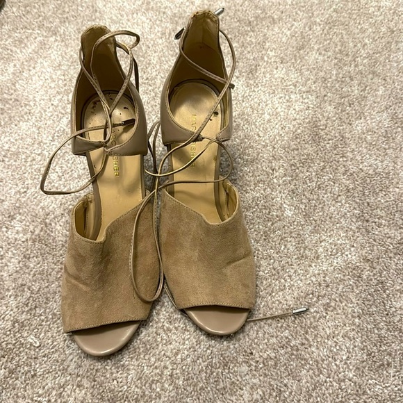 Marc Fisher Tan Block Heel Sandals - Picture 1 of 2